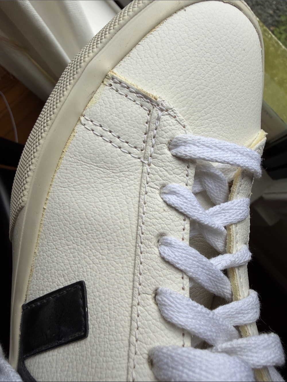 Veja White Sneakers with Black V Detail - Picture 11 of 12
